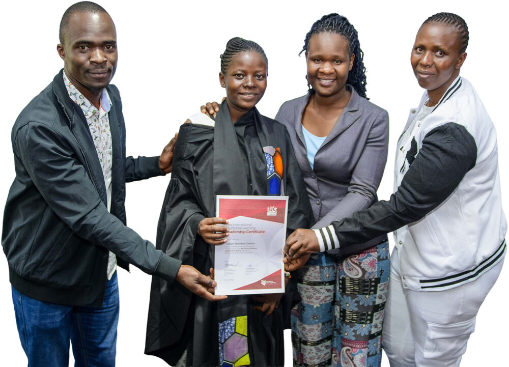 Student being awarded a certificate
